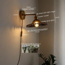 GobekUsa LED Green Glass Wall Light for Home Decor, Japanese Style, Bedroom, Living Room