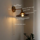 GobekUsa LED Green Glass Wall Light for Home Decor, Japanese Style, Bedroom, Living Room