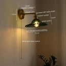 GobekUsa LED Green Glass Wall Light for Home Decor, Japanese Style, Bedroom, Living Room