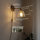 GobekUsa LED Green Glass Wall Light for Home Decor, Japanese Style, Bedroom, Living Room