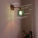 GobekUsa LED Green Glass Wall Light for Home Decor, Japanese Style, Bedroom, Living Room