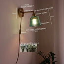 GobekUsa LED Green Glass Wall Light for Home Decor, Japanese Style, Bedroom, Living Room