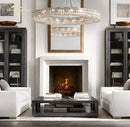 GobekUsa LED Halo Crystal Chandelier for Bedroom Living Dining Room Decor