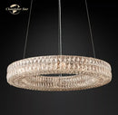 GobekUsa LED Halo Crystal Chandelier for Bedroom Living Dining Room Decor