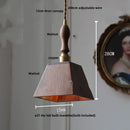 GobekUsa LED Hanging Lamp Copper Walnut Wood Pendant Light