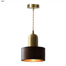 GobekUsa LED Hanging Lamp Copper Walnut Wood Pendant Light
