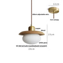 GobekUsa LED Hanging Lamp Copper Walnut Wood Pendant Light
