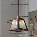 GobekUsa LED Hanging Lamp Copper Walnut Wood Pendant Light