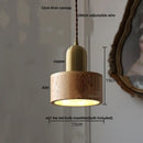 GobekUsa LED Hanging Lamp Copper Walnut Wood Pendant Light