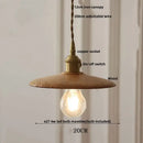 GobekUsa LED Hanging Lamp Copper Walnut Wood Pendant Light