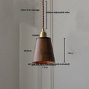 GobekUsa LED Hanging Lamp Copper Walnut Wood Pendant Light