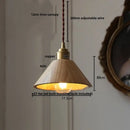 GobekUsa LED Hanging Lamp Copper Walnut Wood Pendant Light