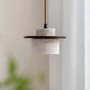 GobekUsa LED Hanging Lamp: Yellow Travertine Japanese Style Pendant Light for Home Decoration