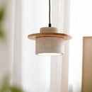 GobekUsa LED Hanging Lamp: Yellow Travertine Japanese Style Pendant Light for Home Decoration