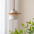 GobekUsa LED Hanging Lamp: Yellow Travertine Japanese Style Pendant Light for Home Decoration