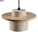 GobekUsa LED Hanging Lamp: Yellow Travertine Japanese Style Pendant Light for Home Decoration