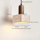 GobekUsa LED Hanging Lamps Yellow Travertine Pendant Lighting for Bedroom Living Dining Room