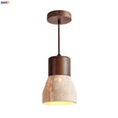 GobekUsa LED Hanging Lamps Yellow Travertine Pendant Lighting for Bedroom Living Dining Room