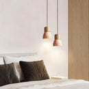 GobekUsa LED Hanging Lamps Yellow Travertine Pendant Lighting for Bedroom Living Dining Room