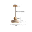 GobekUsa LED Hanging Light Fixture Yellow Travertine Nordic Wire Adjustable Pendant Lamp