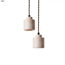 GobekUsa LED Hanging Light Fixture Yellow Travertine Nordic Wire Adjustable Pendant Lamp