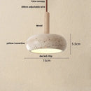 GobekUsa LED Hanging Light Fixture Yellow Travertine Nordic Wire Adjustable Pendant Lamp