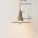 GobekUsa LED Hanging Light Fixture Yellow Travertine Nordic Wire Adjustable Pendant Lamp