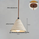 GobekUsa LED Hanging Light Fixture Yellow Travertine Nordic Wire Adjustable Pendant Lamp