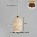 GobekUsa LED Hanging Light Fixture Yellow Travertine Nordic Wire Adjustable Pendant Lamp