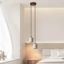 GobekUsa LED Hanging Light Fixture Yellow Travertine Nordic Wire Adjustable Pendant Lamp