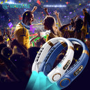 Modern blue & white neck cooling fan with colorful atmosphere lights by Decorbites