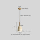 GobekUsa LED Hanging Pendant Light Mid-Century Modern Yellow Travertine Wood Living Room