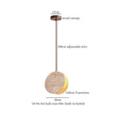 GobekUsa LED Hanging Pendant Light Mid-Century Modern Yellow Travertine Wood Living Room