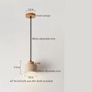 GobekUsa LED Hanging Pendant Light Mid-Century Modern Yellow Travertine Wood Living Room
