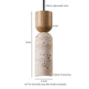 GobekUsa LED Hanging Pendant Light Mid-Century Modern Yellow Travertine Wood Living Room