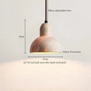 GobekUsa LED Hanging Pendant Light Mid-Century Modern Yellow Travertine Wood Living Room
