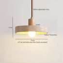 GobekUsa LED Hanging Pendant Light Mid-Century Modern Yellow Travertine Wood Living Room