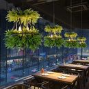 GobekUsa LED Hanging Plants Chandelier for Living Room - Eye Protection Green Light