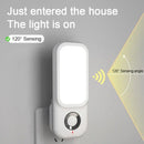 White rectangular led induction night light for bedroom with charging by Decorbites