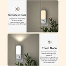 White rectangular led induction night light for bedroom with charging by Decorbites