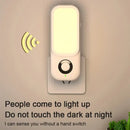 White rectangular led induction night light for bedroom with charging by Decorbites