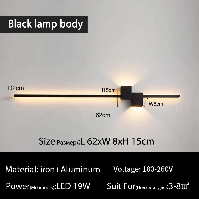 GobekUsa LED Interior Wall Lamp Black White Room Decor Modern Minimalist Lighting, photo 7 of 15