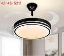 GobekUsa LED Invisible Fan Lamp Modern Ceiling Chandelier for Living Room Bedroom