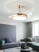 GobekUsa LED Invisible Fan Lamp Modern Ceiling Chandelier for Living Room Bedroom
