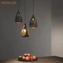GobekUsa LED Iron Cage Pendant Light - Modern Metal Fixture for Living Room and Restaurant