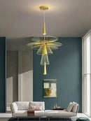 GobekUsa LED Iron Pendant Chandelier for Dining Room, Nordic Design Ceiling Light