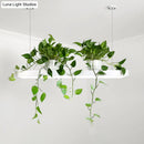 GobekUsa LED Island Light Fixture: Rectangular Loft Black/White Acrylic Plant Ceiling Pendant - Warm/White Light