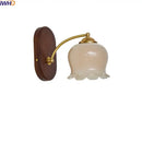 GobekUsa LED Japanese Style Wall Lights Copper Wood Bedside Lamp for Home Bedroom