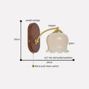 GobekUsa LED Japanese Style Wall Lights Copper Wood Bedside Lamp for Home Bedroom