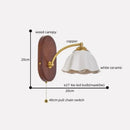 GobekUsa LED Japanese Style Wall Lights Copper Wood Bedside Lamp for Home Bedroom